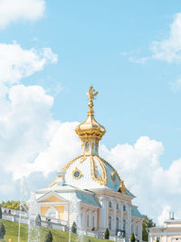 Church in peterhof park in saint petersburg, russia