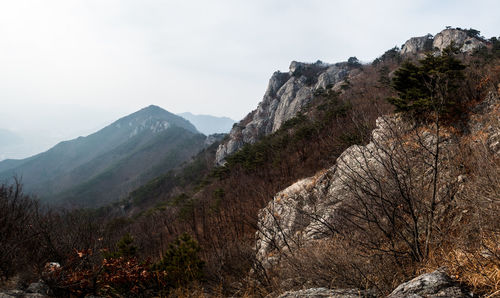 Scenic view of mountains against sky