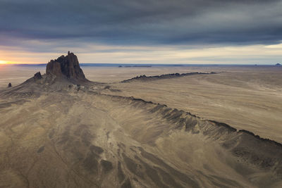 Panoramic view of landscape against sky during sunset