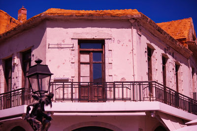 Low angle view of residential building in agios crete in greece, europe