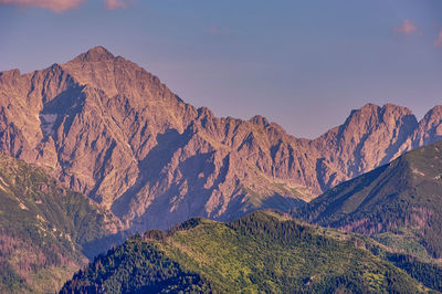 Scenic view of mountain range against sky