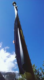 Low angle view of building against blue sky