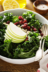 Close-up of food in bowl on table