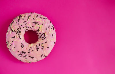 Directly above shot of pink cake