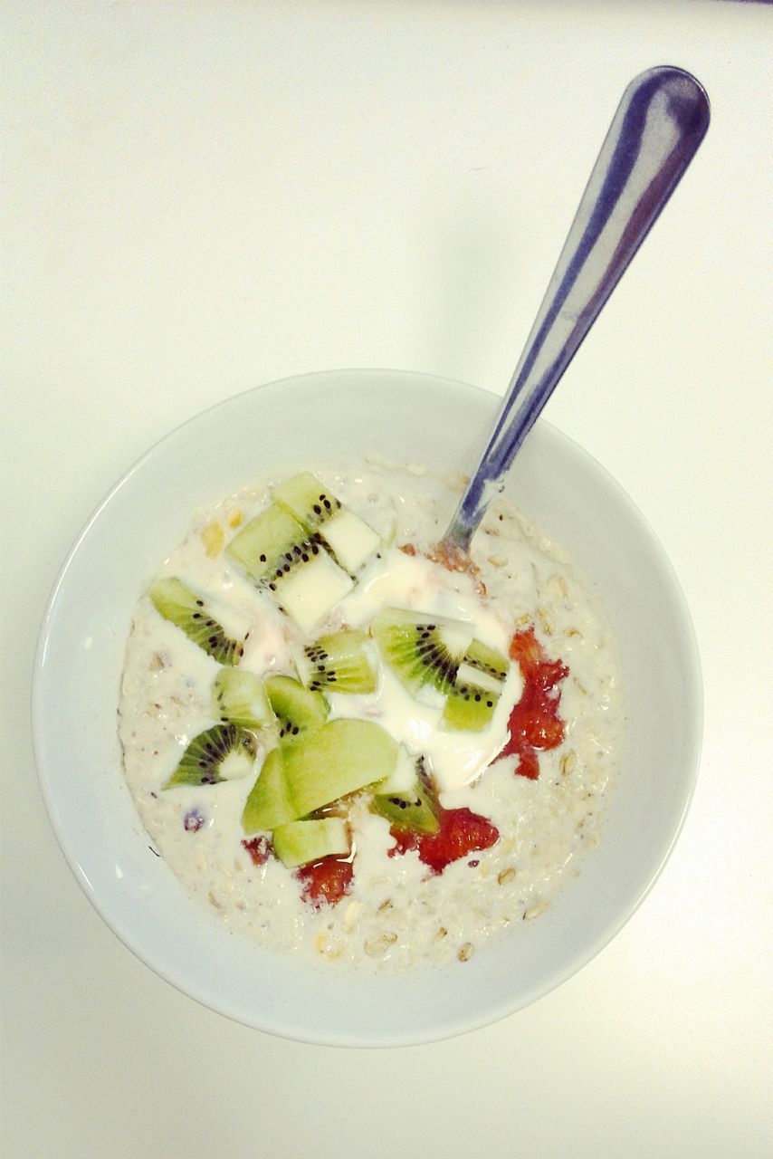 CLOSE-UP OF BREAKFAST SERVED ON WHITE BACKGROUND