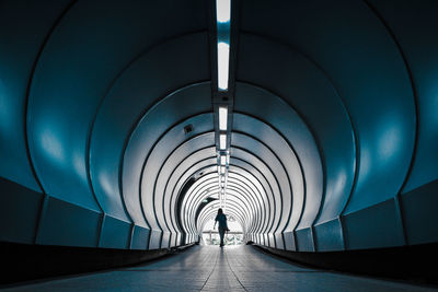 Interior of illuminated tunnel