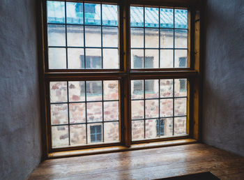 Closed window of old building