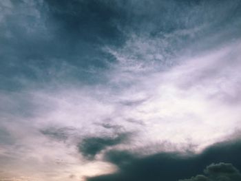Low angle view of cloudy sky