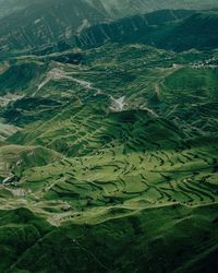 High angle view of dramatic landscape