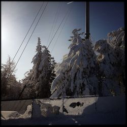 Low angle view of power lines