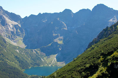 Scenic view of mountains against clear sky