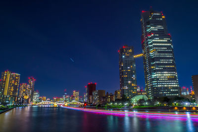 Illuminated city at night