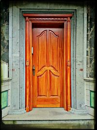 Exterior of wooden door