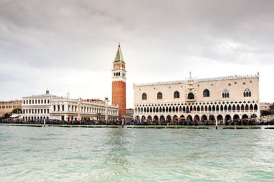 San marco place in venice viewed from water