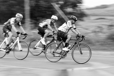 People riding bicycle