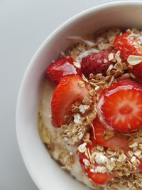 Directly above shot of breakfast served in bowl