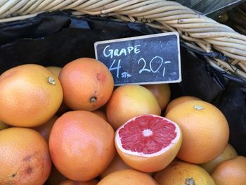 Pumpkins for sale at market stall