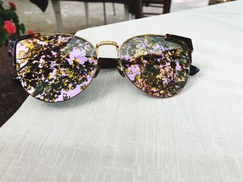 High angle view of various flowers on table