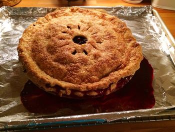 Close-up of dessert in plate on table