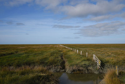 Scenic view of land against sky