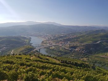 High angle view of landscape against sky