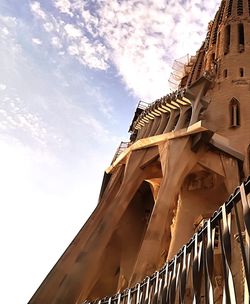 Low angle view of temple building against sky