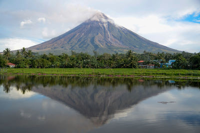 Mayon volcano reflection