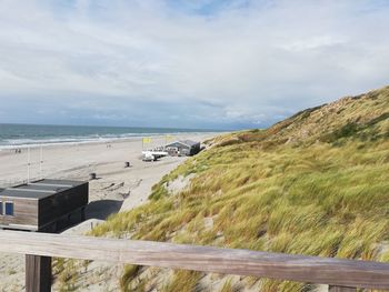 Scenic view of beach against sky