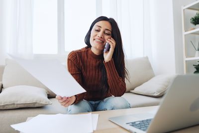 Businesswoman working at office