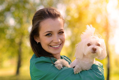 Young woman with dog