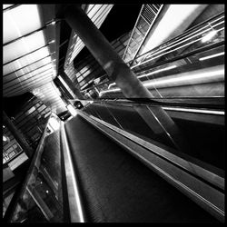 Low angle view of escalator