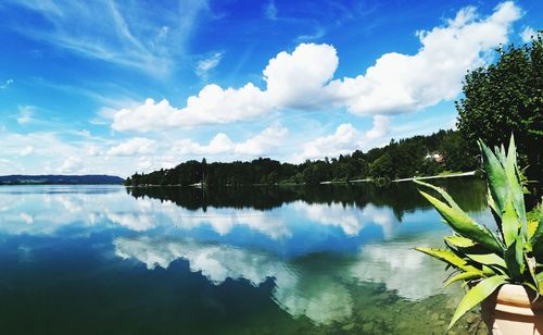 Scenic view of calm lake