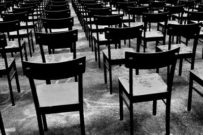 Empty chairs in restaurant