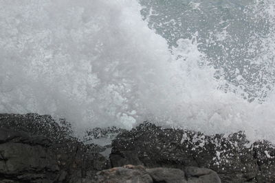 Water splashing on rocks