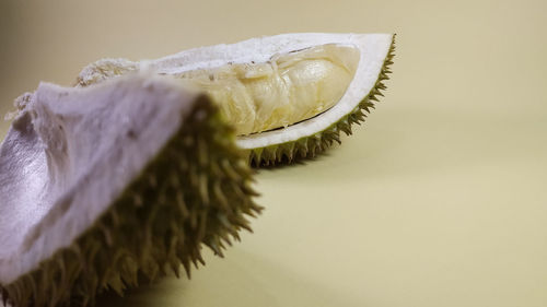 Close-up of pineapple on white background
