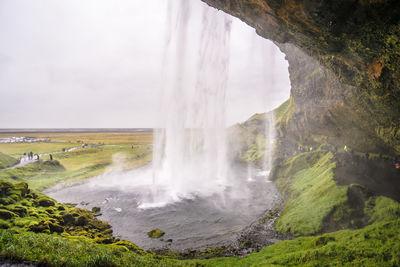 Scenic view of waterfall