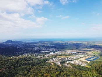 High angle view of landscape against sky