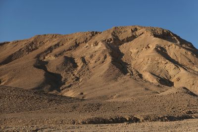 Scenic view of desert against clear sky