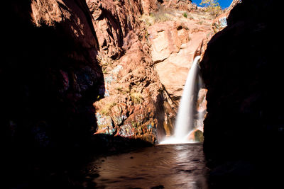 Scenic view of waterfall