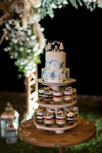 Close-up of cupcakes on table