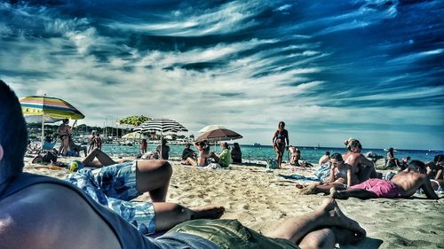 Woman sitting on beach