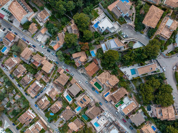 Beautiful aerial harbour of port de soller, mallorca