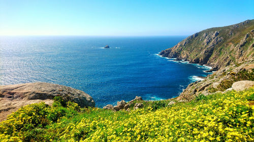 Cape finisterre, galicia, spain, landscape and ocean view