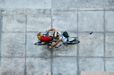 People working on wall