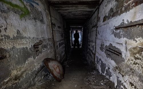 High angle view of old abandoned building