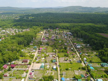 High angle view of cityscape