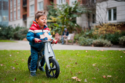 Full length of boy wearing hat