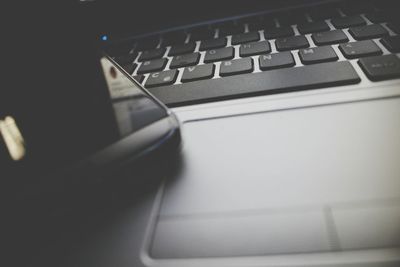 Close-up of laptop keyboard