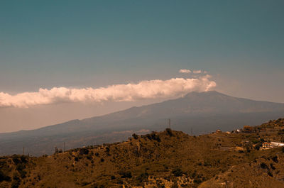 Scenic view of mountains against sky