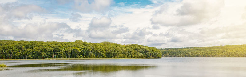 Beautiful landscape summer scene day view at canadian ontario kettles lake in midland area. 